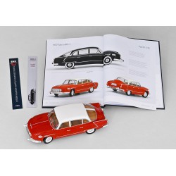 Kniha s modelem z titulní strany: 90 let československých a českých kovových modelů a Tatra 603 – Fox18 1:18